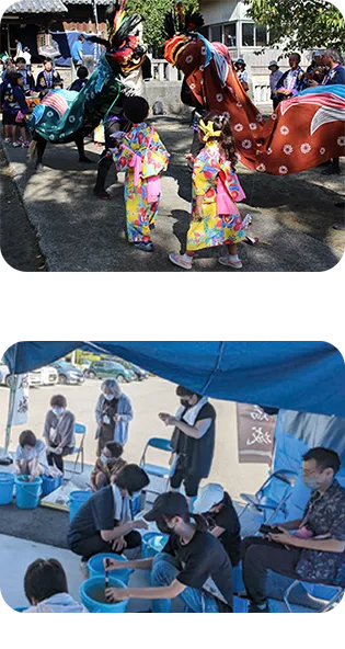 南陽神社の獅子舞 夏休み考古学調査隊