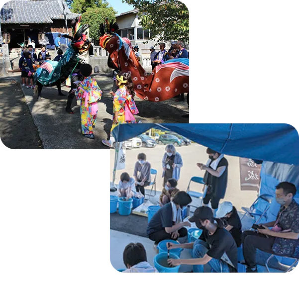 南陽神社の獅子舞 夏休み考古学調査隊